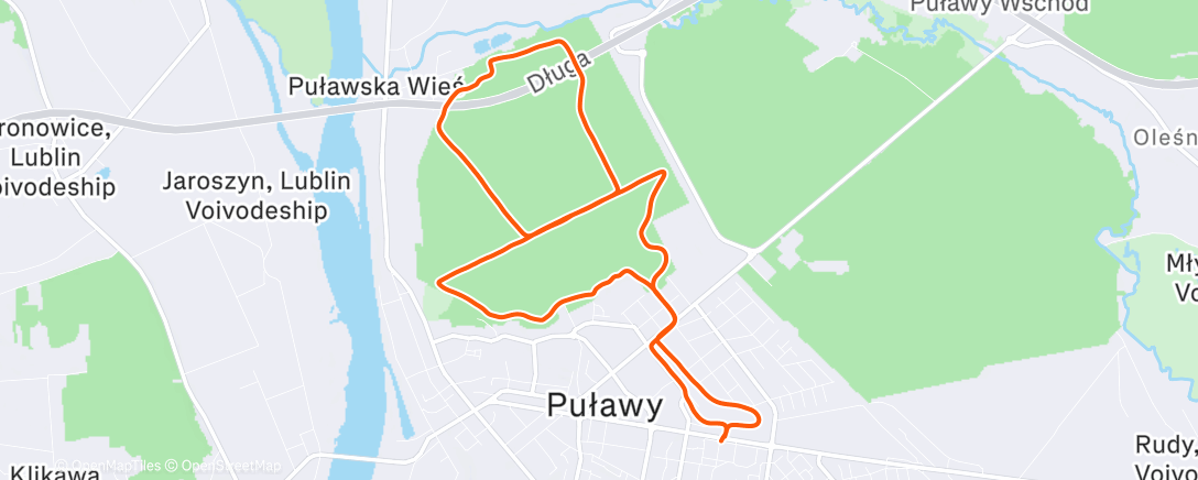 Map of the activity, Afternoon Run