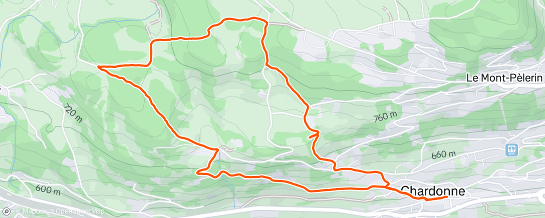 Map of the activity, Balade à Chardonne