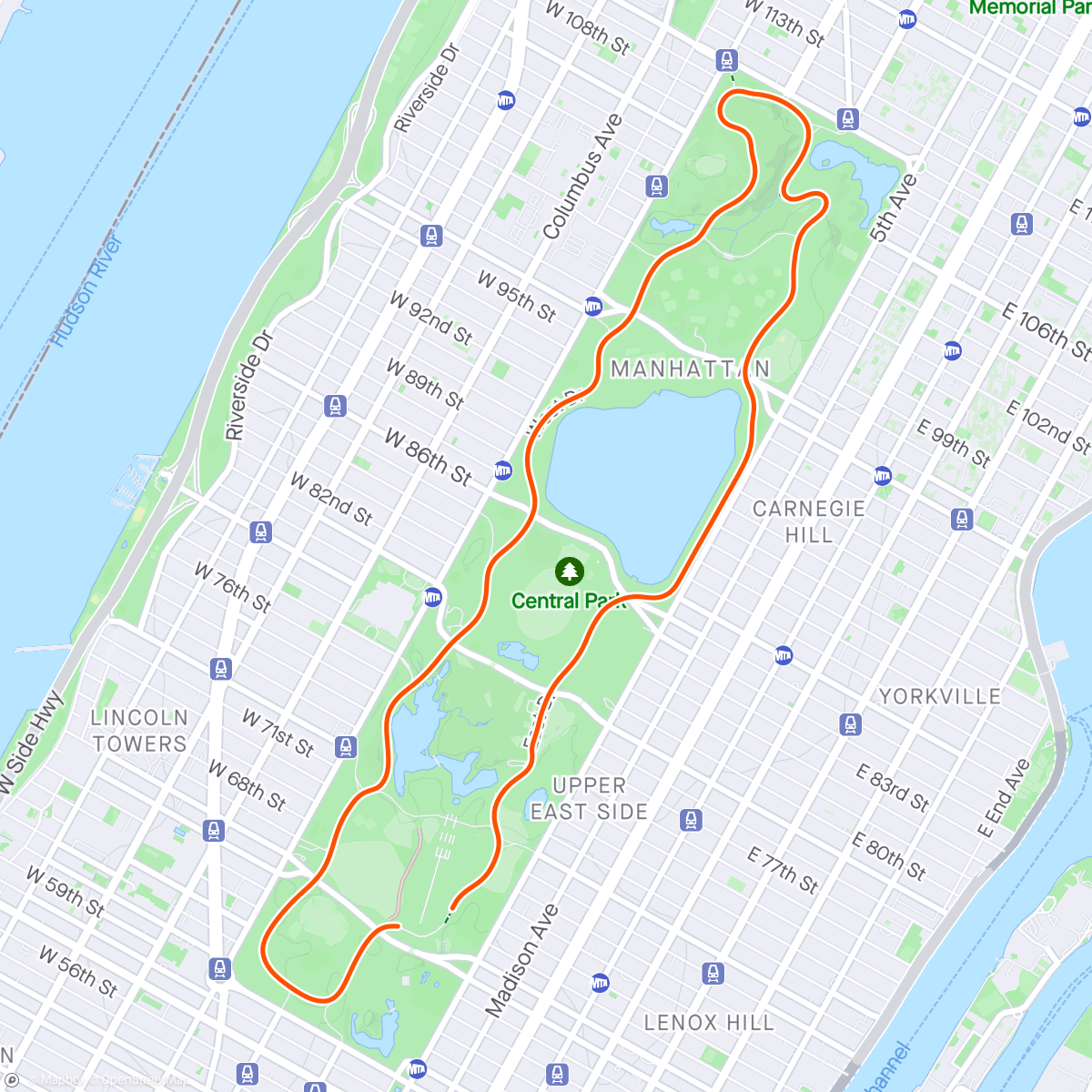 Map of the activity, Memories! 😊 - BKOOL - Central Park NYC slow and cold (lap from east drive) 🗽🇺🇸