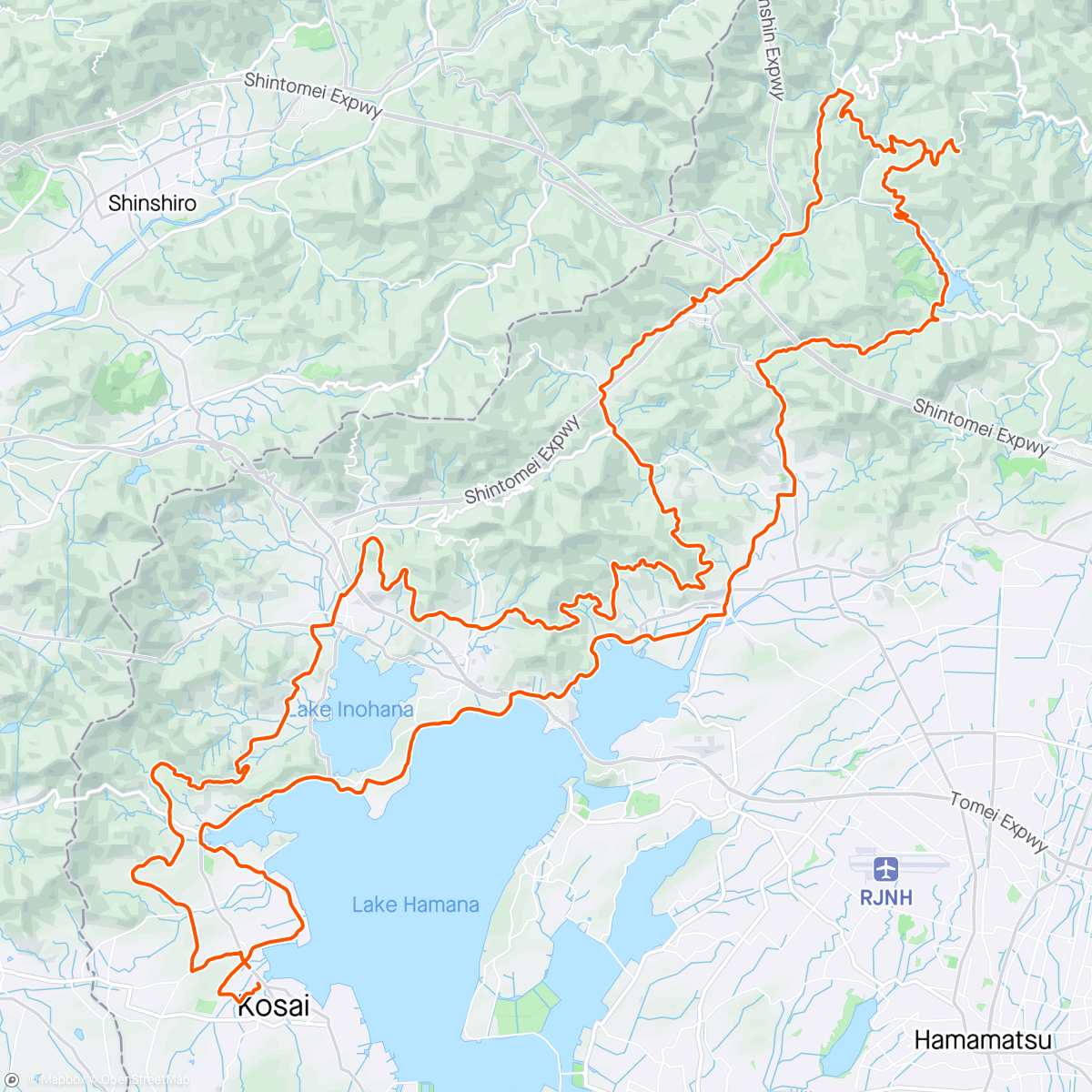 Mapa da atividade, オレンジから観音山ライド
