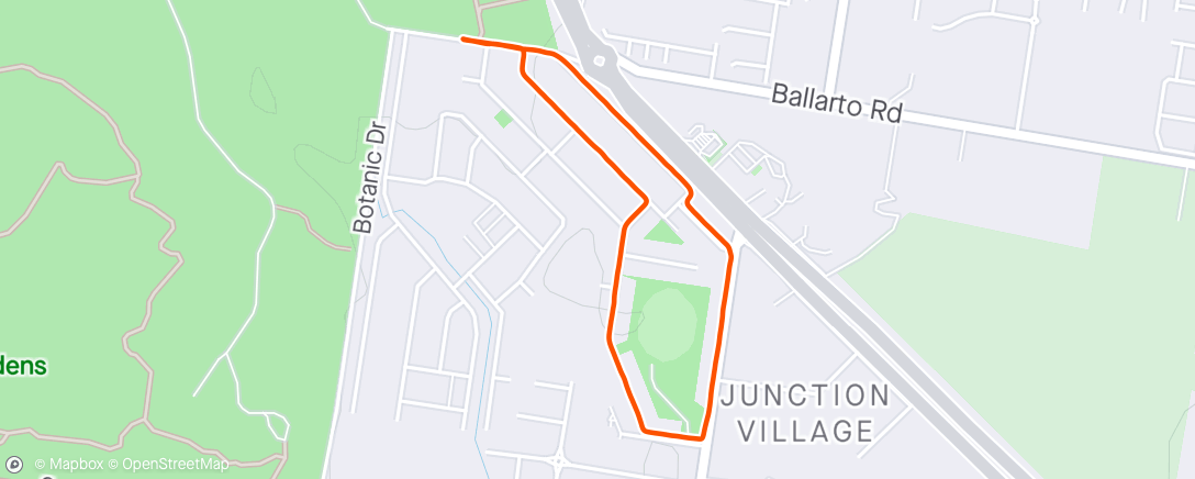 Map of the activity, Evening Recovery Run
