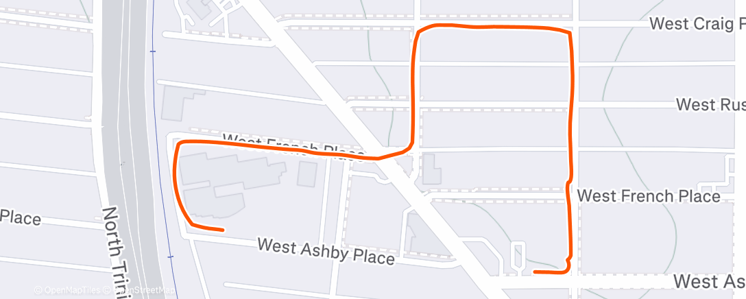 Map of the activity, Dog Walky Joggy Warmup