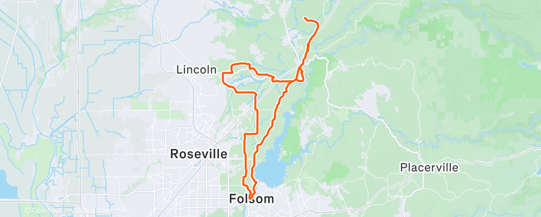 Map of the activity, Cycling