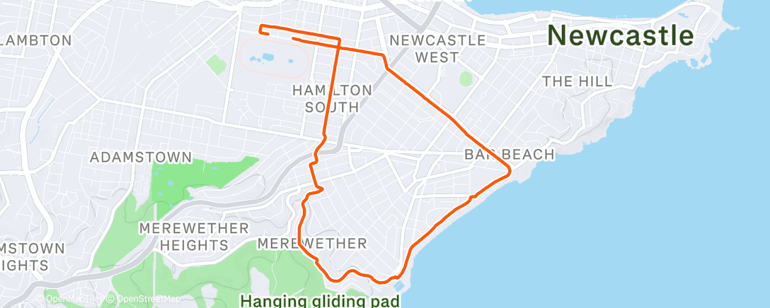 Map of the activity, Evening Run