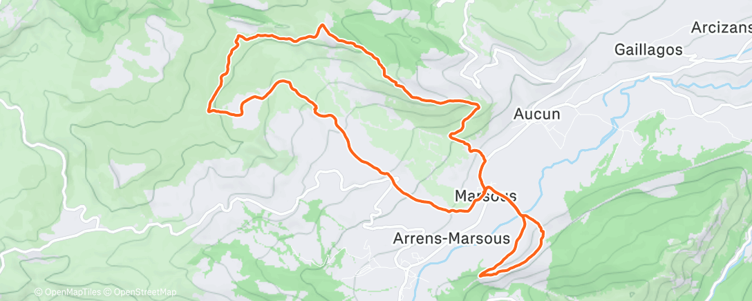 Map of the activity, Trail le matin