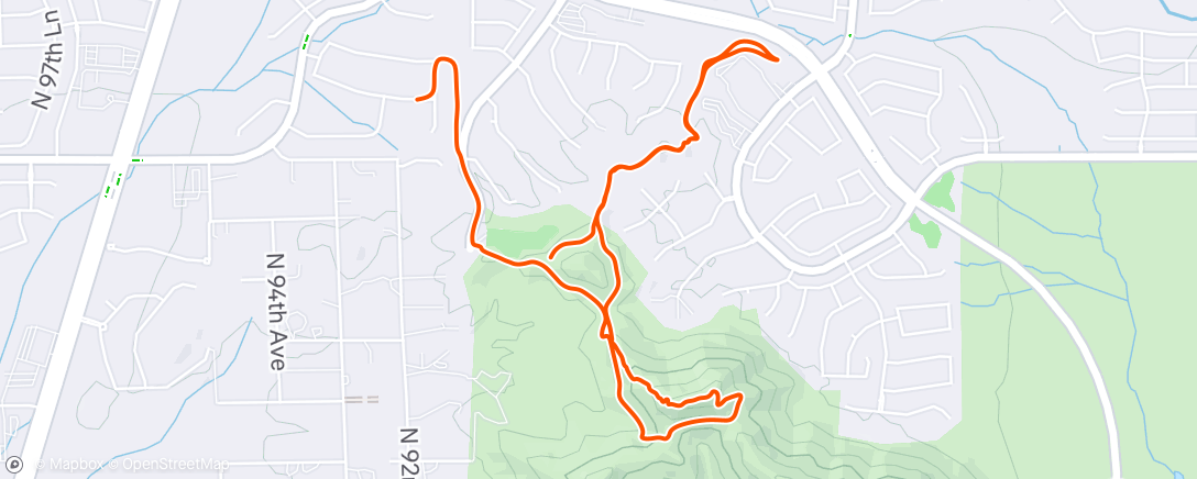 Map of the activity, Evening Hike
