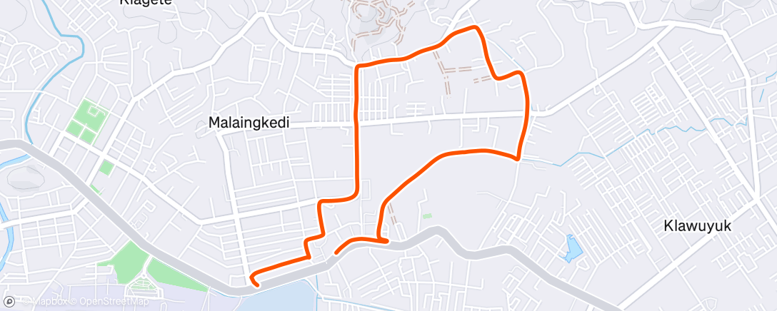 Map of the activity, Afternoon Run