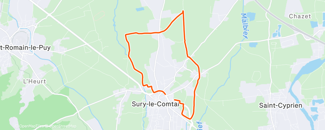 Map of the activity, Sury-le-Comtal