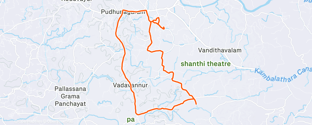 Map of the activity, Wednesday Morning Ride