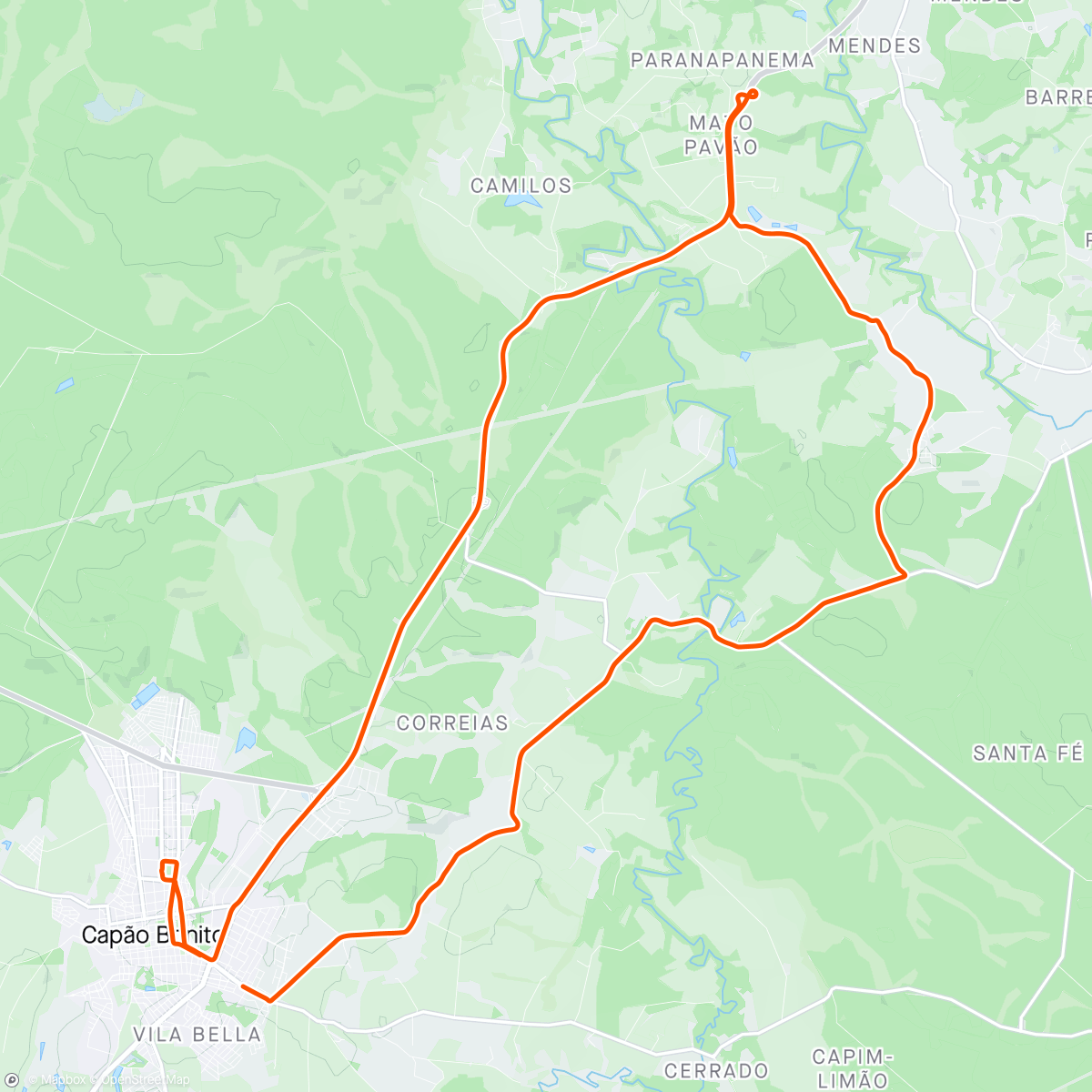 Map of the activity, Pedalada de mountain bike matinal - (Volta dos Ferreiras) 🙏🏻🚵🏼‍♀️🚵🏼‍♀️🚵🏼‍♀️🚵🏼‍♀️🚵🏼‍♀️🙏🏻