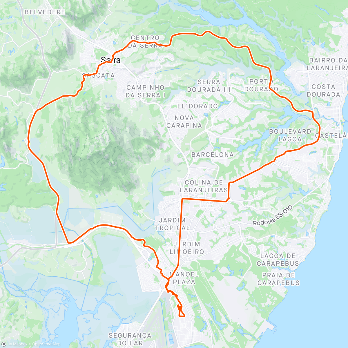 Map of the activity, Volta da Serra