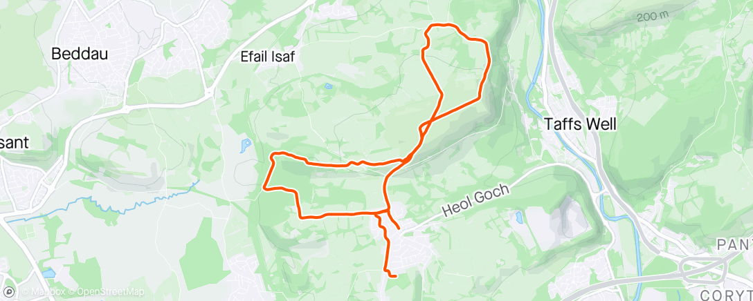 Mapa de la actividad (Pentyrch Hill Race 🌧)