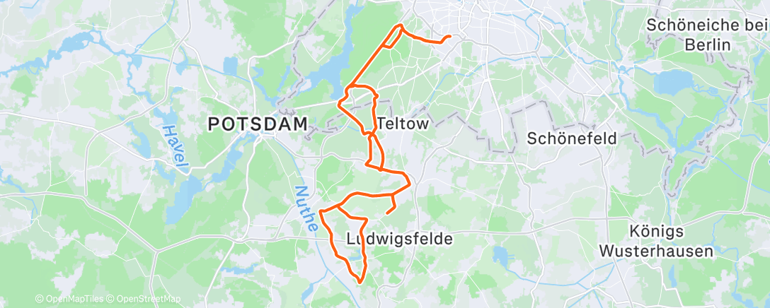 Map of the activity, Radfahren