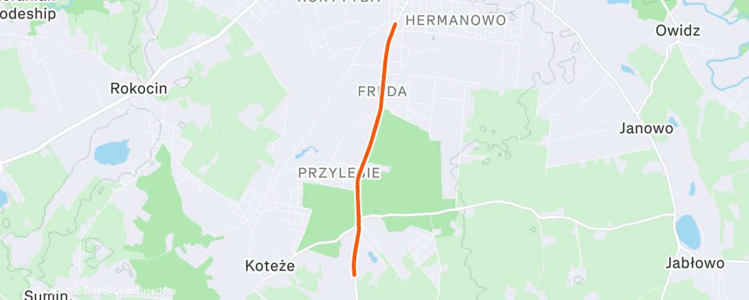 Map of the activity, Night Run