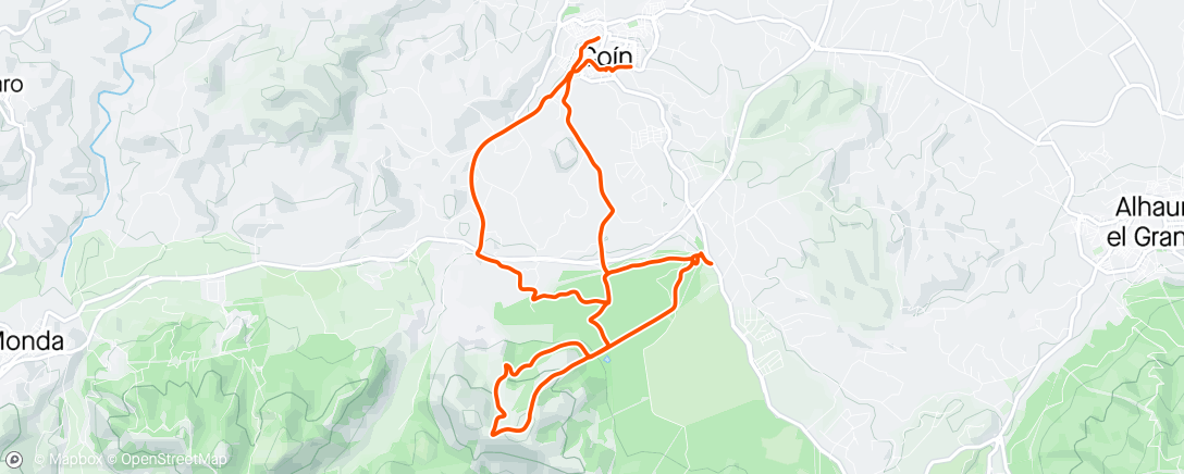 アクティビティ「Bicicleta de montaña vespertina」の地図