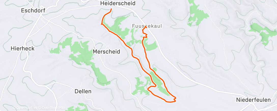 Map of the activity, Geocaching à pied