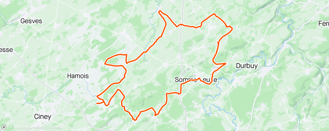 Map of the activity, Tour du Condroz