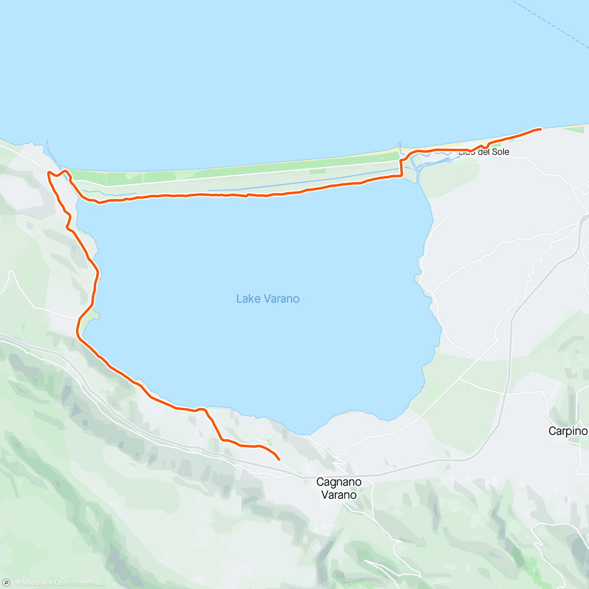 Karte der Aktivität „ROUVY - Varano lake | Italy”