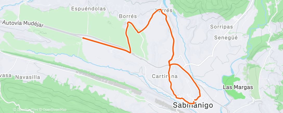 Map of the activity, Bicicleta por la mañana