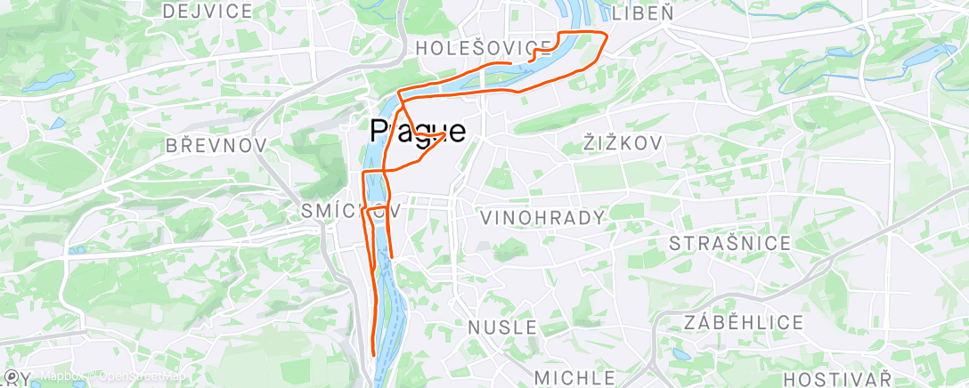 Map of the activity, Prague Half