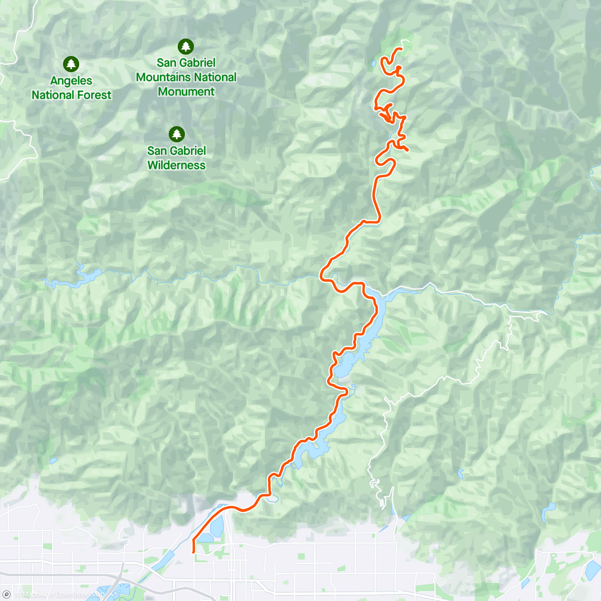 Map of the activity, Crystal Lake (2 water bottle ride, not planned)