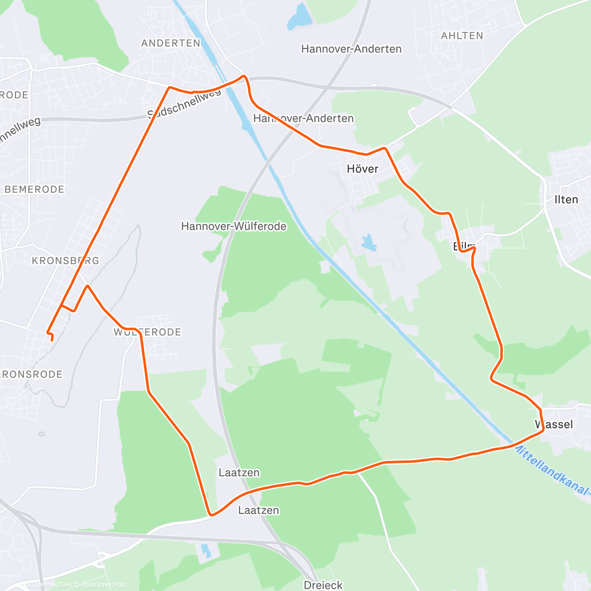 Map of the activity, Fahrt am Nachmittag