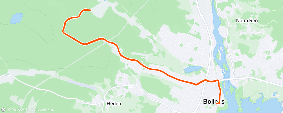 Map of the activity, Afternoon Run