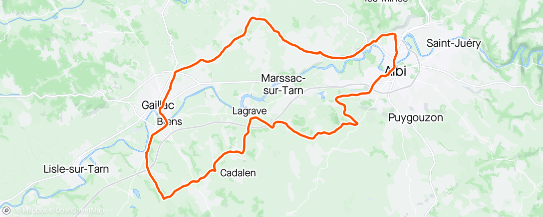 Map of the activity, Afternoon Ride