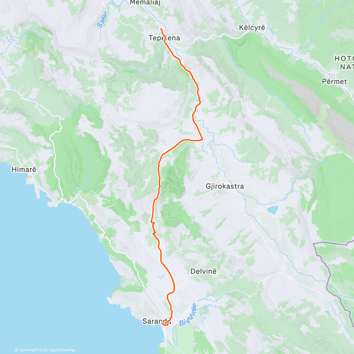 Карта физической активности (Day 4 - Sarande Tepelene)