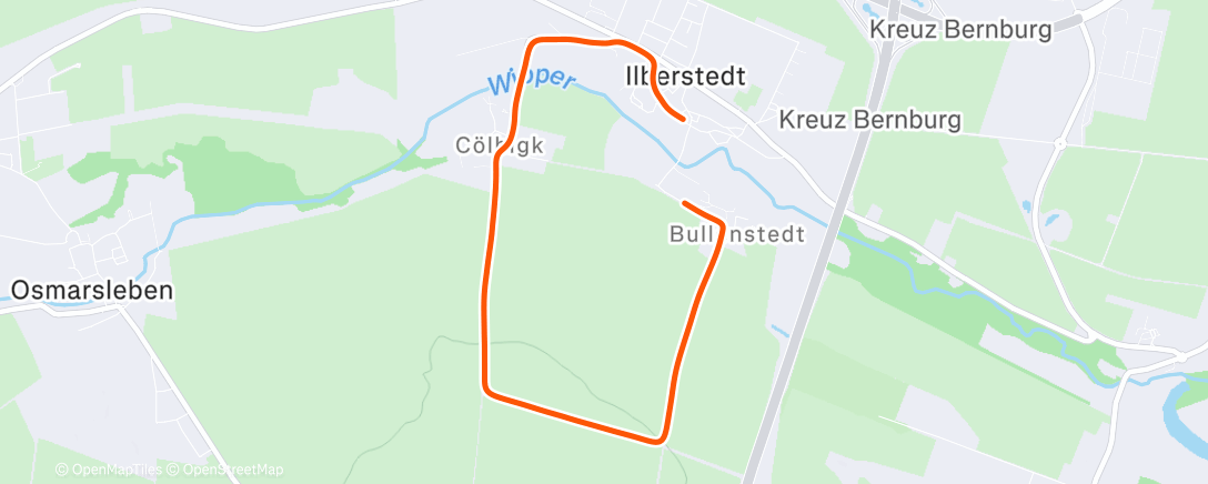 Map of the activity, Lauf am Morgen