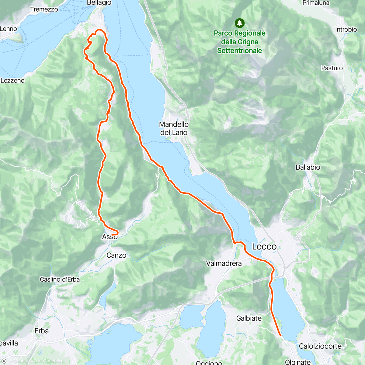 Map of the activity, ROUVY - Madonna del Ghisallo | II Lombardy | Italy