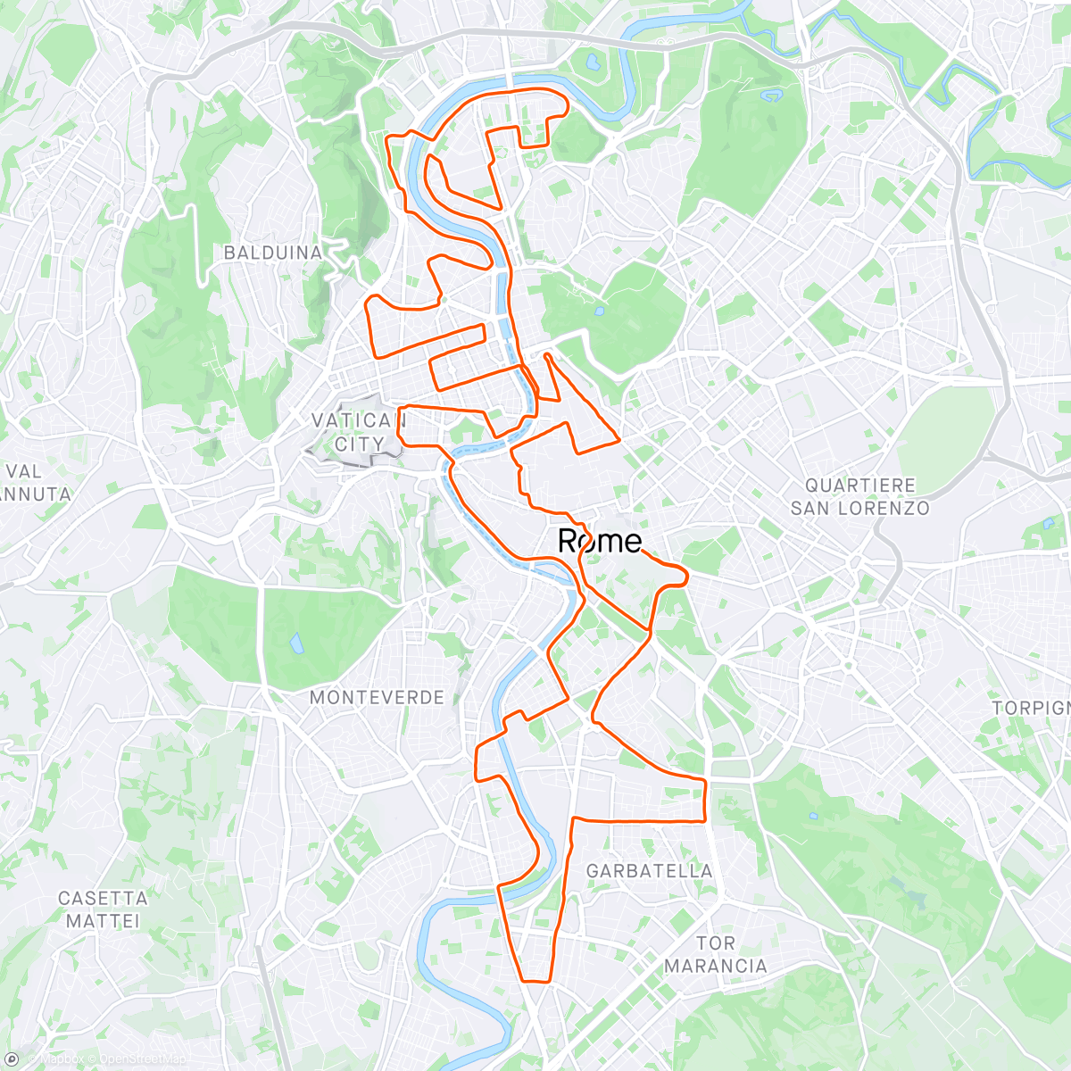Map of the activity, Roma maratona