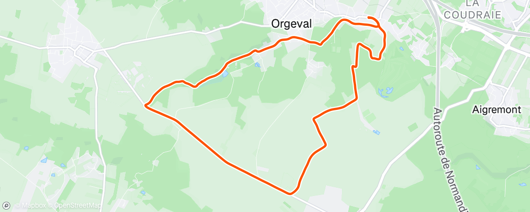 Map of the activity, Course à pied le matin