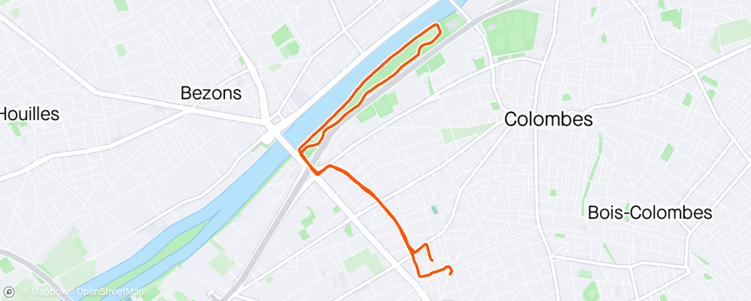 Map of the activity, Afternoon Run