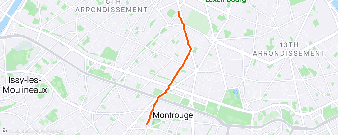 Carte de l'activité Montrouge Montparnasse marche Taf