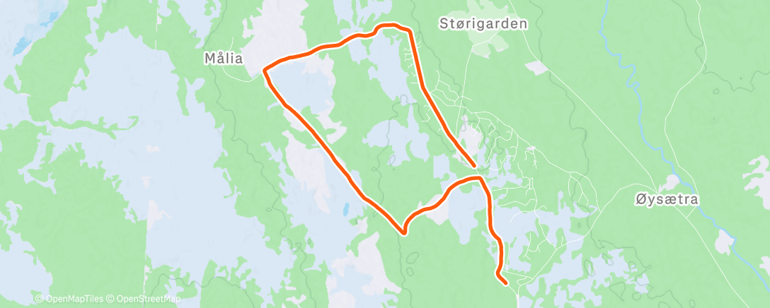 Map of the activity, Afternoon Nordic Ski