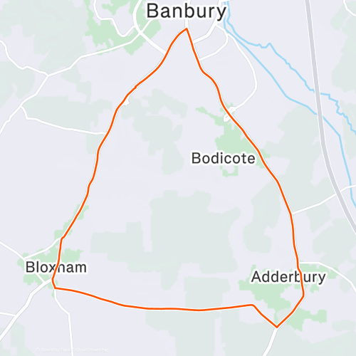 Bloxham Banbury Adderbury circuit 16.0 km Road Running Route on Strava