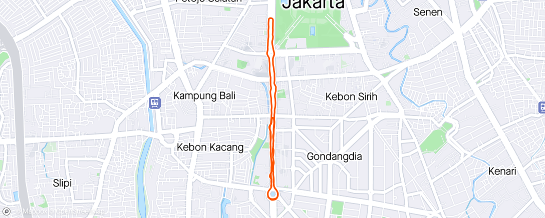 Mapa da atividade, Jakarta car free morning
