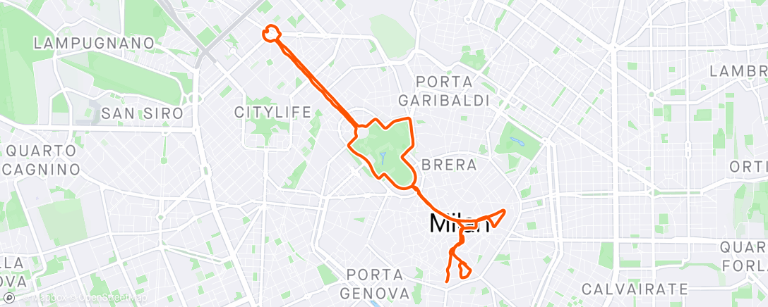 Mappa dell'attività Morning Run in Milano