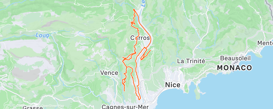 Map of the activity, Sortie vélo le midi