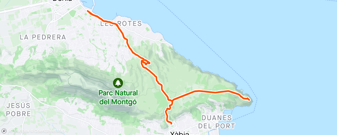 Map of the activity, Bici electrica Denia - 
cabo San Antonio