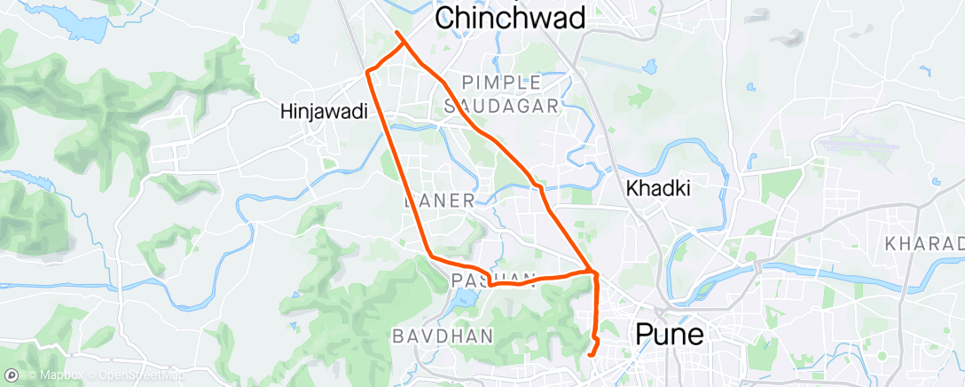 Map of the activity, SEVA.. Chaakari Khakara Pick Up & Delivery Ride