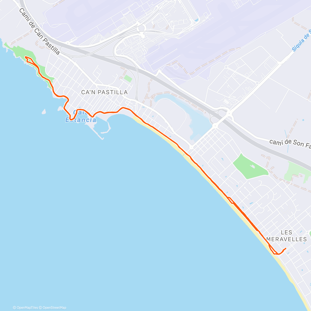 Map of the activity, Mallorca dag 9, gåtur istedenfor sykkel🚶‍♀️🌴🌦️