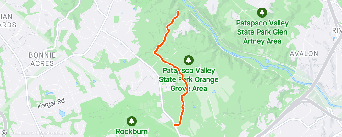 Mapa de la actividad, Family hike to the falls