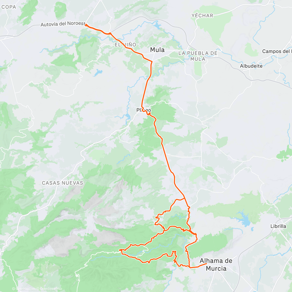 Map of the activity, 3H45' Espuña 🏔️