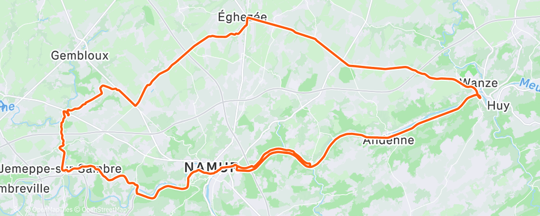 Map of the activity, Sortie vélo le midi