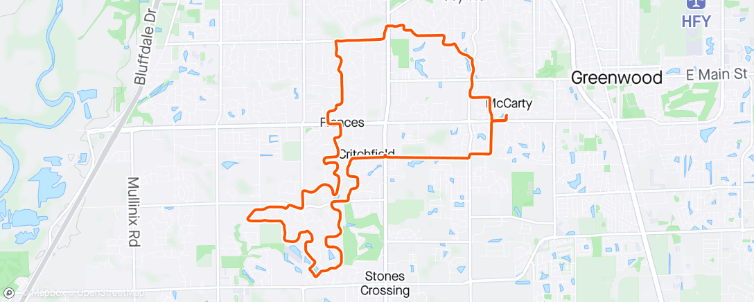 Map of the activity, Friday Eve spin