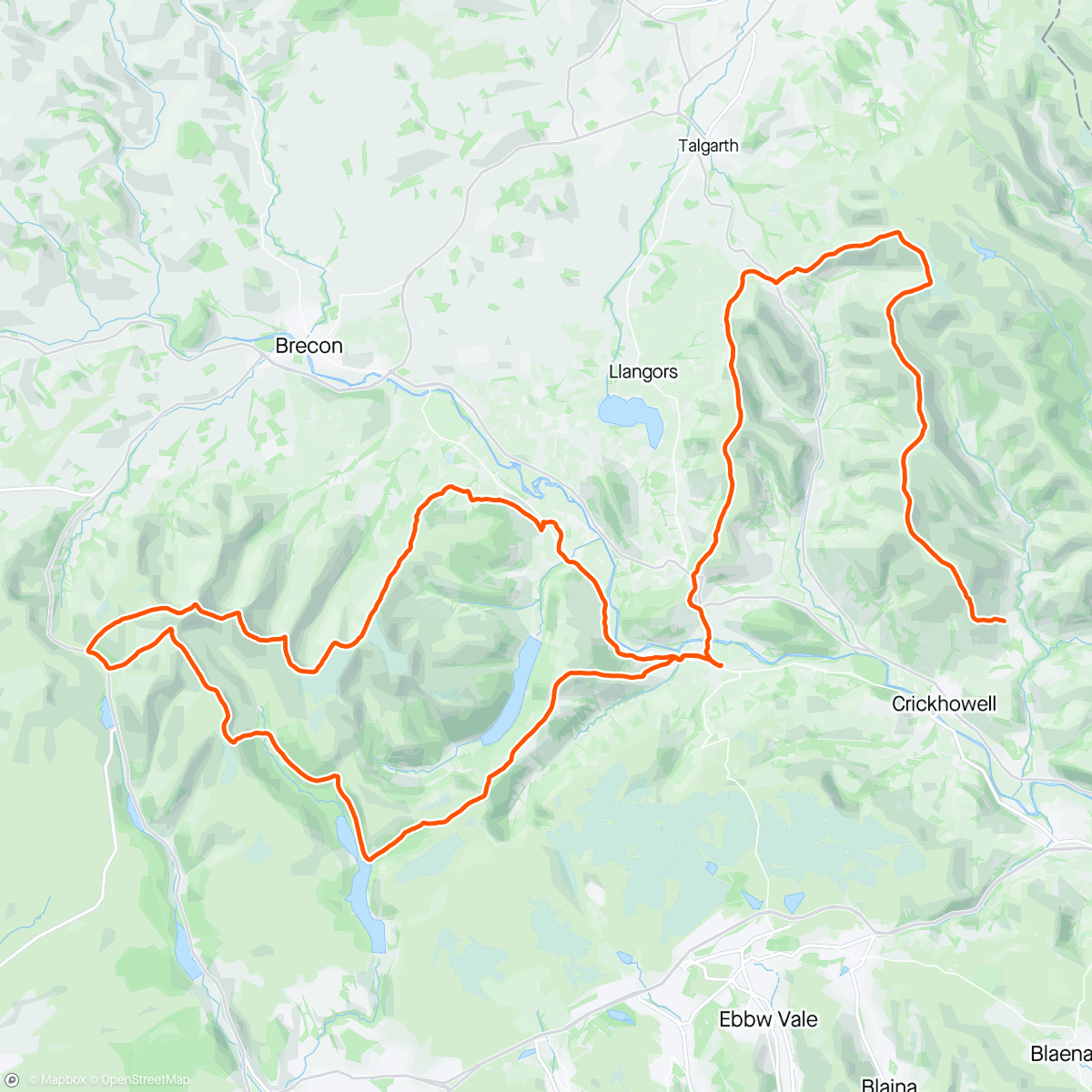 Map of the activity, Blacks to the Beacons 50 Miler