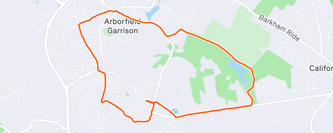 Map of the activity, 2x 10' @ 30k Pace