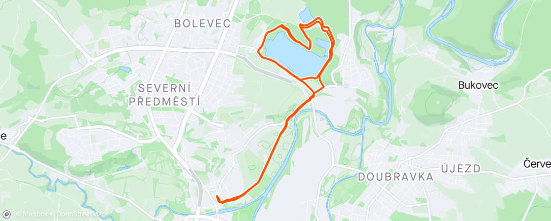 Map of the activity, (snowy) Fartlek: 15×(1' on / 2' off)